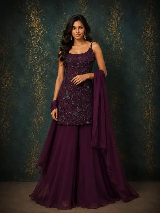 Sequin kurta garara set