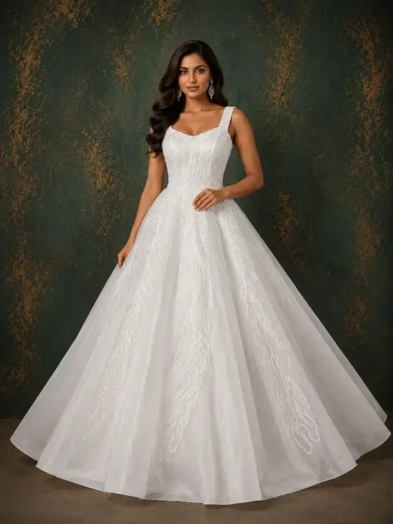 Ivory bridal lace gown
