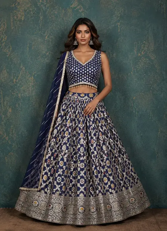 Banarasi motif bridal lehenga